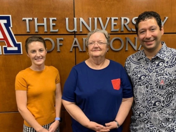 Dr Linda Phillips with two other individuals